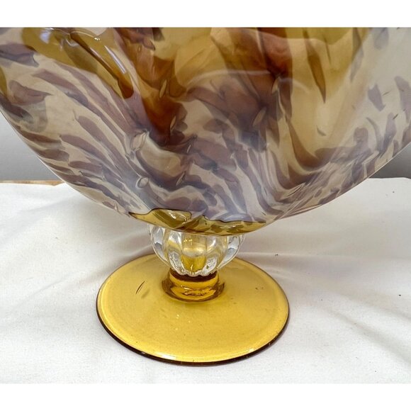 Murano Glass Basket Tortoise Shell, Italain - Picture 3 of 6